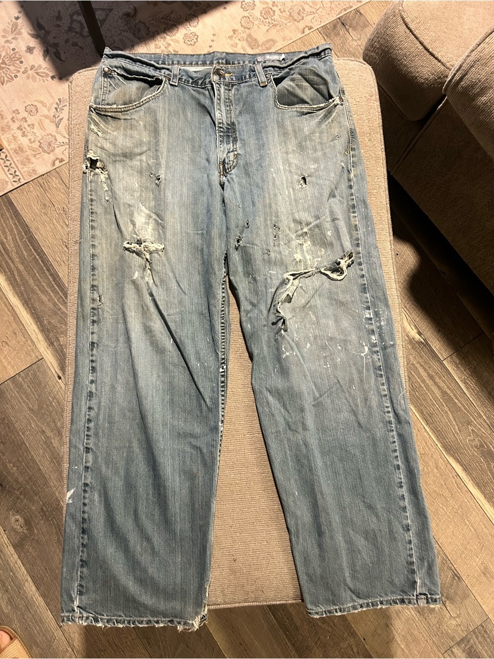 Distressed Baggy Men’s Silver Tab Levi's Blue Denim Jeans